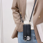 Fashion Crossbody iPhone-fodral med korthållare och rem