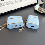 Luxurious Leather AirPods Case with Chain – Stylish and Protective