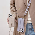 Fashion Crossbody iPhone-fodral med korthållare och rem