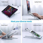 Adjustable Laptop Holder - Plastic & Aluminum Options