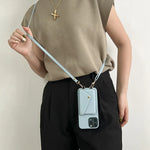 Läderplånboksfodral för iPhones med Crossbody-rem