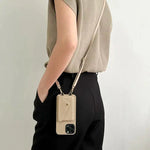 Läderplånboksfodral för iPhones med Crossbody-rem