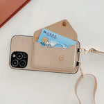 Leather Wallet Case for iPhones with Crossbody Strap