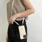 Leather Wallet Case for iPhones with Crossbody Strap