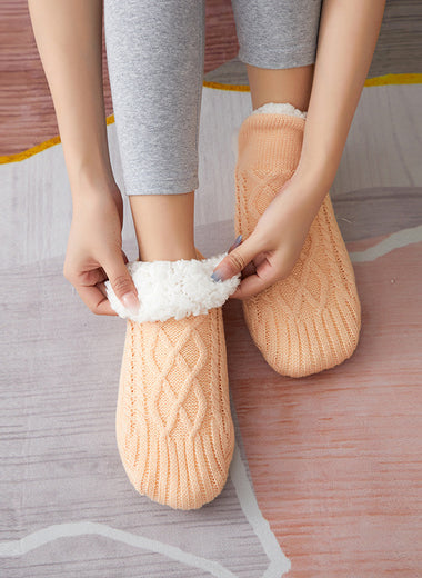 Cozy Fleece-Lined Knit Slippers